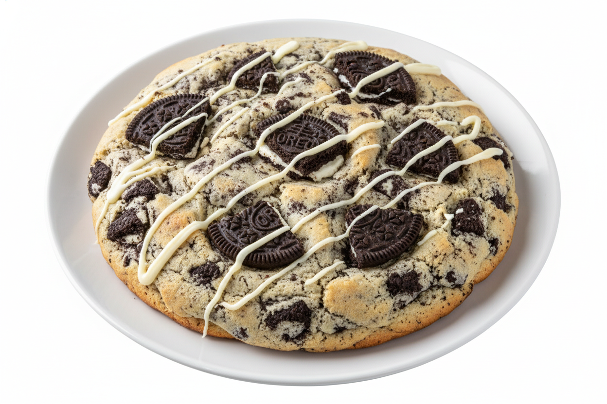 cookies and cream cookie with Oreo chunks no background